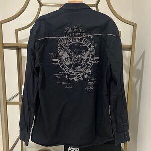 Black Casual Button Down Shirt